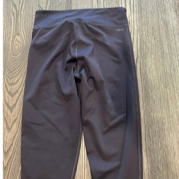 Adidas Climalite Compression Leggings Pull-On Stretch Spellout Logo Black Size M - Picture 8 of 8